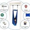 DreamGYM Doorway Sensory Swing Kit - Blue Compression Swing and Trapeze Bar with Red Gym Rings Combo - Image 5