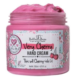 Bella & Bear Very Cherry Hand Cream for Dry Hands – 6.7oz Hand Lotion for Hydrated, Younger Looking Skin – Vegan Friendly Hand Moisturizer – Non Greasy and Fast Absorbing Formula