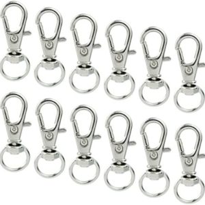 50 pcs Swivel Clasps Lanyard Snap Hook,cnomg Metal Swivel Lanyard Snap Hook Lobster Claw Clasp(Sliver)