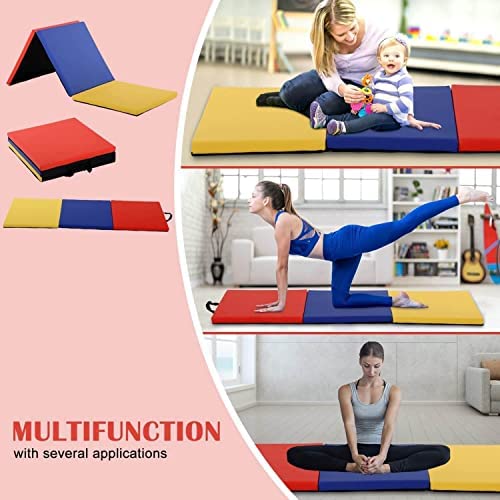 Gymnastics Mat Tumbling Mats 6'X2'X2" Gym Exercise Pad with Carrying Handles Folding Exercise Mat for Yoga,Stretching,Workouts,Home Gym - Image 4
