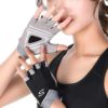 Luwint Women Fingerless Yoga Gloves Non Slip Padded - Barre Pilates Fitness Workout Training Wrist Exercise Accessories (Black, Medium) - Image 6