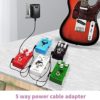 Pedal Power Supply Adapter 9V DC 1A 1000ma Tip Negative 5 Way Daisy Chain Cables for Guitar Effect Pedals - Image 2