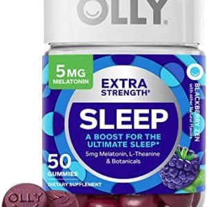 Olly Extra Strength Melatonin Sleep, BlackBerry Zen, 50 Gummies