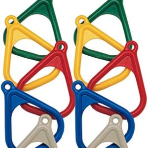 Playkids Trapeze Rings - Multi Colored Safe Grip Handles (Green)