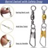 JSHANMEI 150PCS Fishing Swivels Barrel Swivels with Safty Snaps Fishing Connector Snap Swivels Solid Rings Fishing Tackle Accessories - Image 3