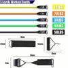 Resistance Bands Set with Large Handles, Natural Exercise Rubber Bands Stackable up to 150 lbs, Comes as a Set of 5, Fitness Workout Bands with Ankle Straps, Door Anchor Attachment, Carry Bag - Image 2