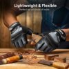 FREETOO Mechanic Work Gloves, [Full Palm Protection] [Excellent Grip] Working Gloves with Padded Leather for Men Women, Knuckle Impact Absorption Breathable Touchscreen gloves for Garden Construction - Image 4