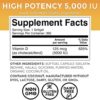 Vitamin D3 5000 IU (360 Softgels) - High Potency Vitamin D Supplements, Small Easy to Swallow Softgels & No Taste, Made with Organic Coconut Oil for Enhanced Bioavailability - Image 2