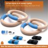 PACEARTH Gymnastics Rings Wooden Olympic Rings 1500lbs with Adjustable Cam Buckle 14.76ft Long Straps with Scale Non-Slip Training Rings for Home Gym Full Body Workout - Image 5