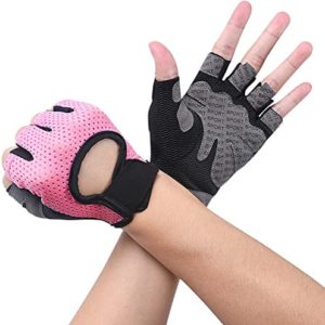 Aucuu Workout Gloves, Breathable Exercise Gloves with Microfiber Fabric, No-Slip Fitness Silicone Padded Palm Protection for Men&Women, Sports, Weightlifting, Cycling