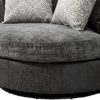 HomSof Accent Barrel Chair 4 Pillows 360 Degree Swivel Round Sofa, Valley Gray+Dark Gray/Bronzing Suede+Chenille - Image 10