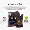 Premium Oven Mitts - 500°F Heat Resistant - Non Slip Textured Silicone Grip - Washable Gloves for Cooking Baking - Flexible Soft Terry Cloth Cotton Lining - Set of 2 by Cook'n'Chic - Image 7