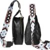 Sling Bag for Women PU Leather Sling Bag Small Crossbody Sling Backpack Multipurpose Chest Bag for Women Cycling Hiking (Black) - Image 3