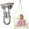 WAREMAID Heavy Duty 360° Swivel Swing Hanger, Stainless Steel Swing Hook for Ceiling Wooden Porch Swing Hanging kit Playground Gym Rope Boxing Bag Hammock Chair Yoga Swing Mount 1000 lb Capacity - Image 4