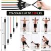 23 Pack Resistance Bands Set Workout Bands, 5 Stackable Exercise Bands 5 Loop Resistance Bands 2 Core Sliders – Door Anchor Handles Ankle Straps Carry Bag Instant Cooling Towel Wrist Wraps - Image 5