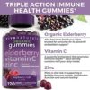 Organic Elderberry Gummies with Zinc and Vitamin C (120 Count) - Two-Month Supply, Certified USDA Organic 3-in-1 Chewable Sambucus Elderberry Gummies, Immune Support Supplement - Image 4