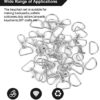 100PCS Premium Swivel Snap Hooks and D Rings, Swivel Snap Hooks for Keychain and Sewing Project(3/4"Inside Width) Silver - Image 6
