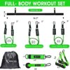 XTREME TECH Resistance Bands Set | Workout Kit with Bar, Handles, Door Anchor, Ankle Straps, Carry Bag, Insert Upto 180LBS for Heavy Exercise Home Gym Fitness Equipment Men & Women, Green - Image 3