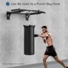 Wall Mounted Pull Up Bar, Thicken Steel Max Load 300 lbs，Punch Bag and TRX Training Hook for Home Gym Upper Body Workout Chin up Bar for Garage - Image 7