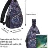 MOSISO Sling Backpack,Travel Hiking Daypack Pattern Rope Crossbody Shoulder Bag, Navy Blue Base Totem Texture - Image 3