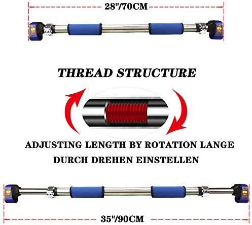 NEWAN Doorway Pull Up and Chin Up Bar Upper Body,Door Exercise Bar Without Screw Installation,Workout Bar for Home Gym Exercise Fitness - 440 LBS - Image 5