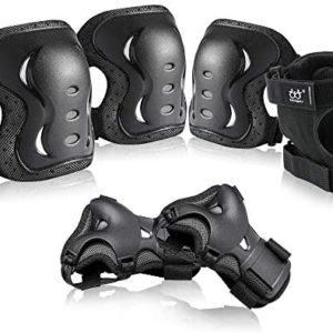 boruizhen Kids & Adult/Youth Knee and Elbow Pads with Wrist Guards 3 in 1 Protective Gear Set for Skateboarding Cycling BMX Bike Scooter Skating Rollerblading Riding