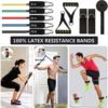 23 Pack Resistance Bands Set Workout Bands, 5 Stackable Exercise Bands 5 Loop Resistance Bands 2 Core Sliders – Door Anchor Handles Ankle Straps Carry Bag Instant Cooling Towel Wrist Wraps - Image 4