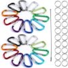Carabiner Clip,Aluminum D Ring Shape Carabeaner Keychain Hook Pack of 20 - Image 6