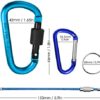10 Pack Aluminum D-Ring Carabiners, YuCool D Shape Keychain Clips Hook Spring-Loaded for Camping Hiking Fishing, with 10 Stainless Steel Wire Keychains, 10 Key Rings - Multi-Color - Image 2