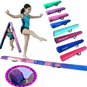 FC FUNCHEER 6FT/9FT Folding Floor Gymnastics Beam for Kids,Non Slip Rubber BaseGymnastics Beam for Training,Professional Home Training with Carrying Bag