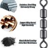 Dr.Fish 30 Pack High Speed 3 Roller Swivels, Fishing Barrel Swivels Rolling Swivels Leader Lure Connector Catfish Rig Bead Chain Swivels Saltwater Freshwater - Image 2