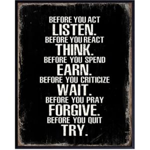 Inspirational Quotes Wall Art - Positive Quotes Wall Decor - Inspiring Quotes Wall Decor - Inspirational Gifts - Motivational Wall Art - Uplifting Sayings for Wall Decor - Motivational Posters
