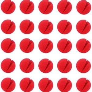 Ogrmar 25PCS Red Circus Clown Nose Christmas Costume Party Cosplay Red Nose Day Halloween Decor (25PCS)