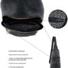EMPERIA Faux Leather Small Sling Backpack Multipurpose Chest Bag Hiking Travel Daypack Rushsack Outdoor Black - Image 4