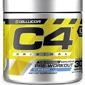 C4 Original Pre Workout Powder ICY Blue Razz Sugar Free Preworkout Energy for Men & Women 150mg Caffeine + Beta Alanine + Creatine - 30 Servings (Packaging May Vary)