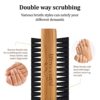 Wooden Cleaning Finger Nail Brush with Nylon Charcoal Bristles & Hanging Rope - Double-Sided Fingernail Brush for Scrubbing Fingernails and Toes (Beechwood) - Image 3