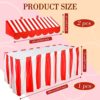 3D Awning Wall Decorations and Stripe Table Skirts Cardboard Awning Tent Decors for Doors Window Classroom Concession Room Carnival Circus Party Decorations (Red White, 3 Pieces) - Image 2