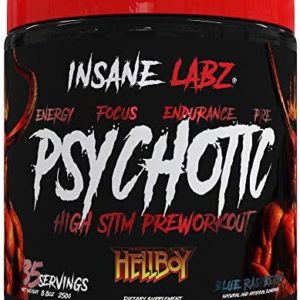 Insane Labz Hellboy Edition, High Stimulant Pre Workout Powder NO Booster with Beta Alanine, L Citrulline, and Caffeine, Boosts Focus, Energy, Endurance, Nitric Oxide Levels, 35 Srvgs