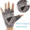 Luwint Women Fingerless Yoga Gloves Non Slip Padded - Barre Pilates Fitness Workout Training Wrist Exercise Accessories (Black, Medium) - Image 2