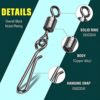 AMYSPORTS Rolling Connector Fishing Swivel Saltwater Corrosion Resistance Snap Swivels Kit Stainless Quick Fishing Snap Barrel Freshwater Trolling Accessories - Image 3