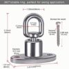 SELEWARE Silent Ball Bearing Swing Hangers, Heavy Duty 360° Rotate Swing Swivel Hook for Wooden Playground Yoga Hammock Chair Rope Punching Bag Porch Tire Web Swing Sets, 1200 Capacity - Image 3