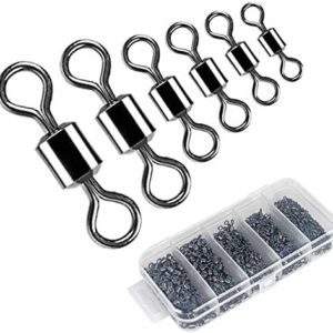 Siasky Fishing Swivels, 200pcs Barrel Swivels Fishing Stainless Steel Swivel Fishing for Saltwater Freshwater Fishing