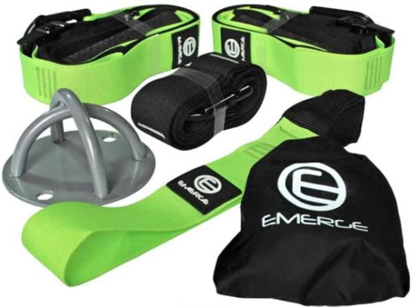 Emerge Body Weight Training Straps | Suspension Straps for Exercise | Suspension Trainer Straps Trainer System Exercises | Bodyweight Resistance Home Suspension Training Kit with Wall Anchor