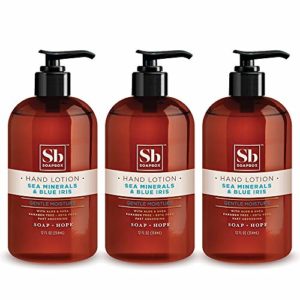 Soapbox Hand Lotion, Moisturizing Hand & Body Cream with Sea Minerals & Blue Iris, Beautifully Scented, Vegan, Natural & Cruelty Free Hydrating Hand Lotion for Dry Skin, 3 Pack 12oz Pump Bottles