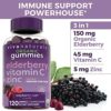 Organic Elderberry Gummies with Zinc and Vitamin C (120 Count) - Two-Month Supply, Certified USDA Organic 3-in-1 Chewable Sambucus Elderberry Gummies, Immune Support Supplement - Image 2