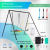 Simply Cones Saucer Swing Set for Kids - 440lbs Max Weight Capacity, Indoor & Outdoor Play Set with Round Swing & Regular Swing Seat - Heavy Duty Steel A-Frame, Easy to Assemble, Accessories Included - Image 9