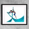 "Fly and flow" - aerial silks yoga art print. - Image 3