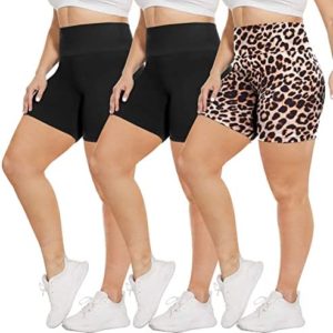 TNNZEET 3 Pack Plus Size Biker Shorts for Women – High Waisted Black Workout Yoga Shorts（2X, 3X, 4X）