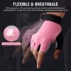 FREETOO Weight Lifting Workout Gloves for Women, Well-Padded Palm & Stretchy Netted Back, Comfortable Rubber Grip Gym Gloves Breathable and Lightweight Exercise Bodybuilding Gloves (Female) - Image 5
