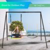 Simply Cones Saucer Swing Set for Kids - 440lbs Max Weight Capacity, Indoor & Outdoor Play Set with Round Swing & Regular Swing Seat - Heavy Duty Steel A-Frame, Easy to Assemble, Accessories Included - Image 5